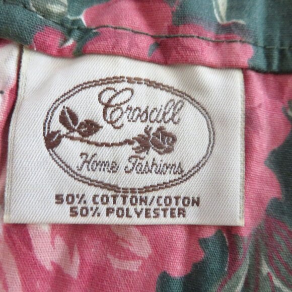 Vintage Croscill Granada Curtain Valance 18" x 90" Green Pink Roses Floral - Picture 5 of 11